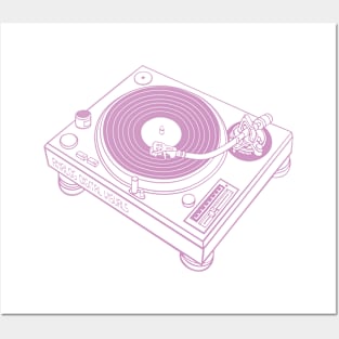 Turntable (Pastel Violet Lines) Analog / Music Posters and Art